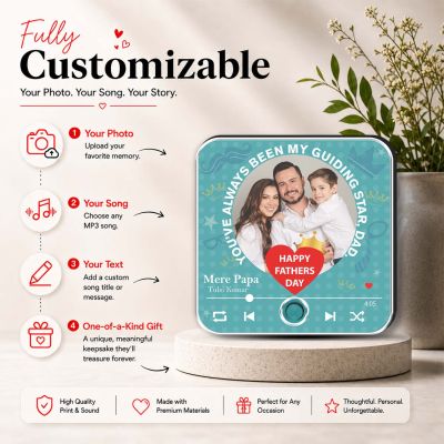 Personalized Musical Fridge Magnet Gift for Papa